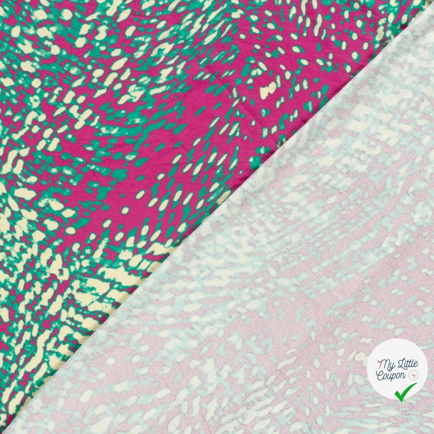 VISCOSE VORTEX JERSEY ABSTRACT ABSTRAIT ROSE - My Little Coupon