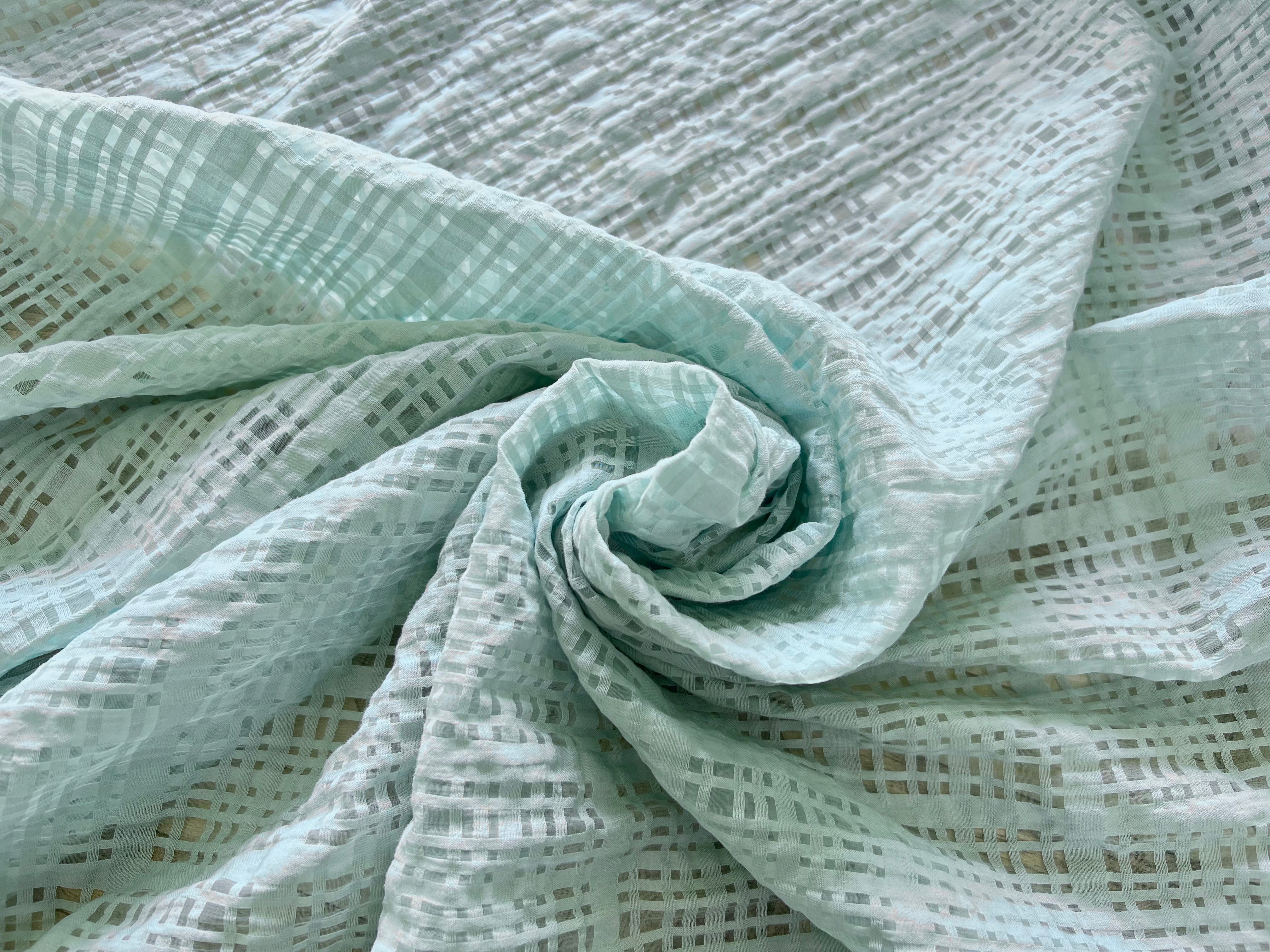VOILE À PETIT CARREAUX TRANSPARENT - My Little Coupon