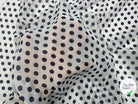 VOILE CHIFFON POIS BLEU SUR BLANC MLC INTERN