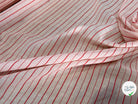 VOILE COTON BAIN ROSE CLAIR RAYURES ROUGE - My Little Coupon