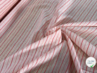 VOILE COTON BAIN ROSE CLAIR RAYURES ROUGE - My Little Coupon