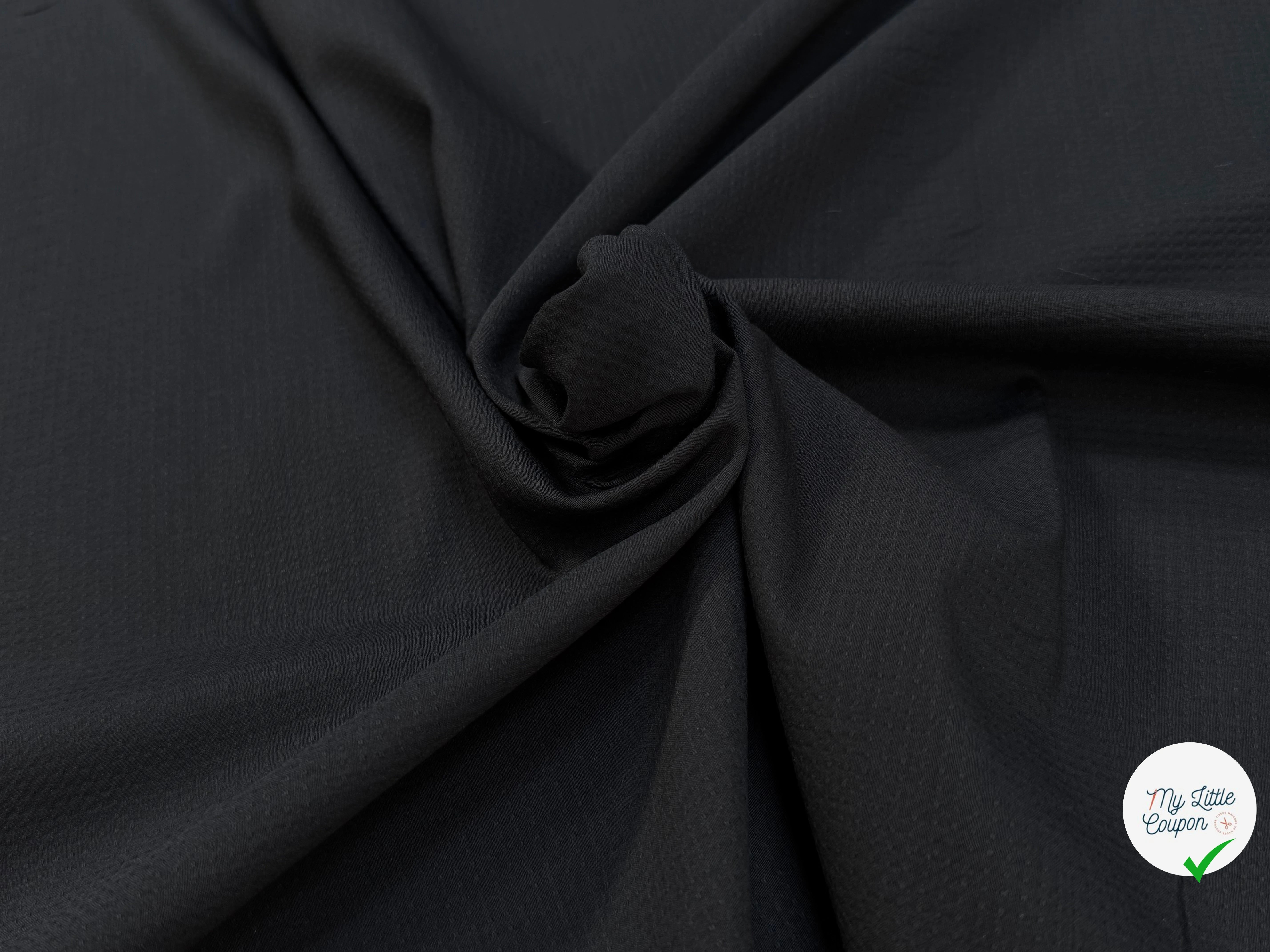 VOILE COTON GAUFFRÉ ANTHRACITE - My Little Coupon