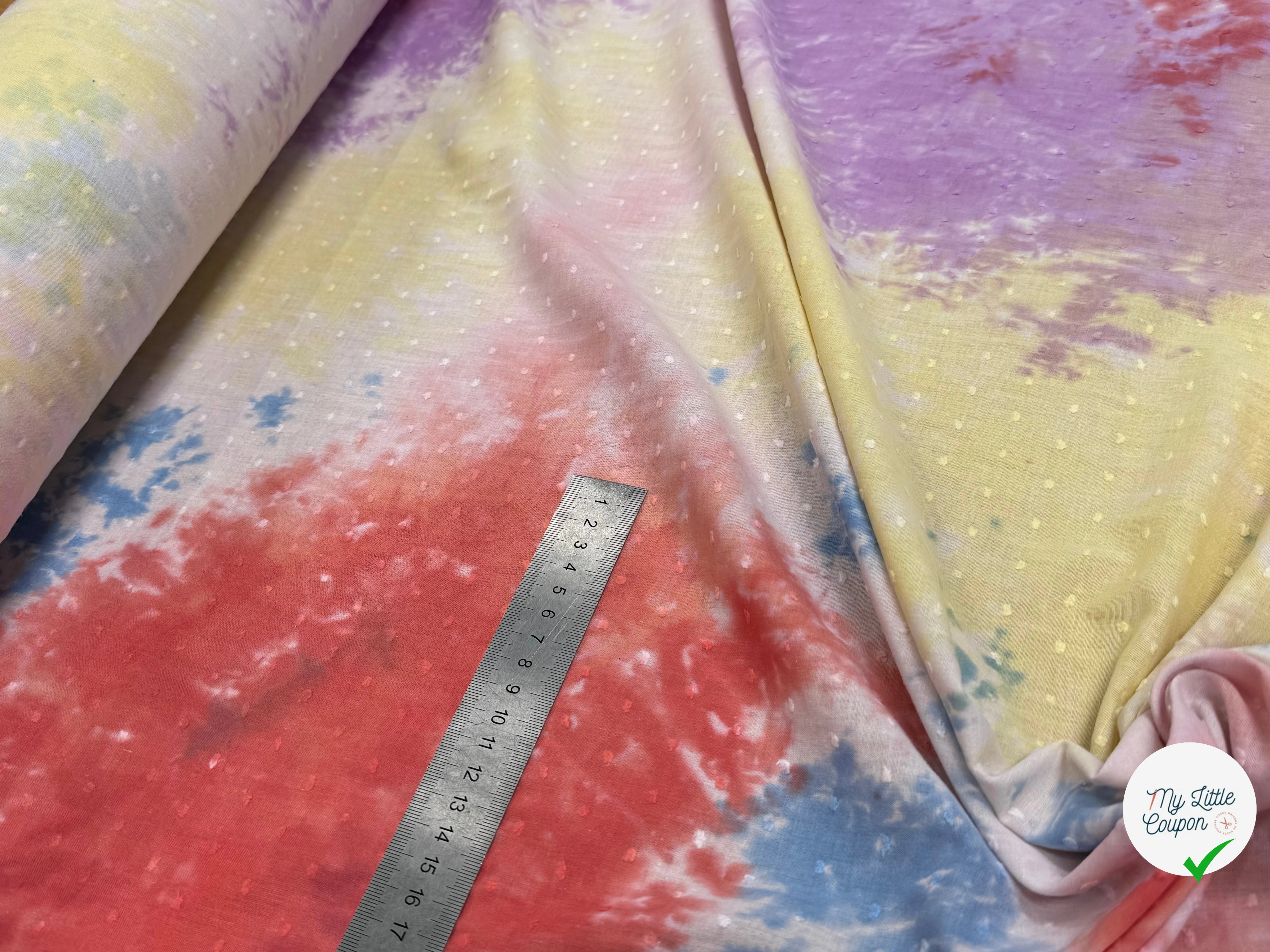 VOILE COTON PLUMETIS TIE AND DYE - My Little Coupon