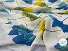 VOILE COTON QUADRILLÉ PETALES JAUNE ET BLEU - My Little Coupon