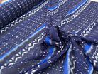 VOILE COTON SOIE BLEU IMPRIMÉ GÉOMETRIQUE - My Little Coupon