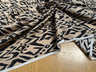 VOILE COTON SOIE FOND BEIGE MOTIF VAGUE SAFARI - My Little Coupon