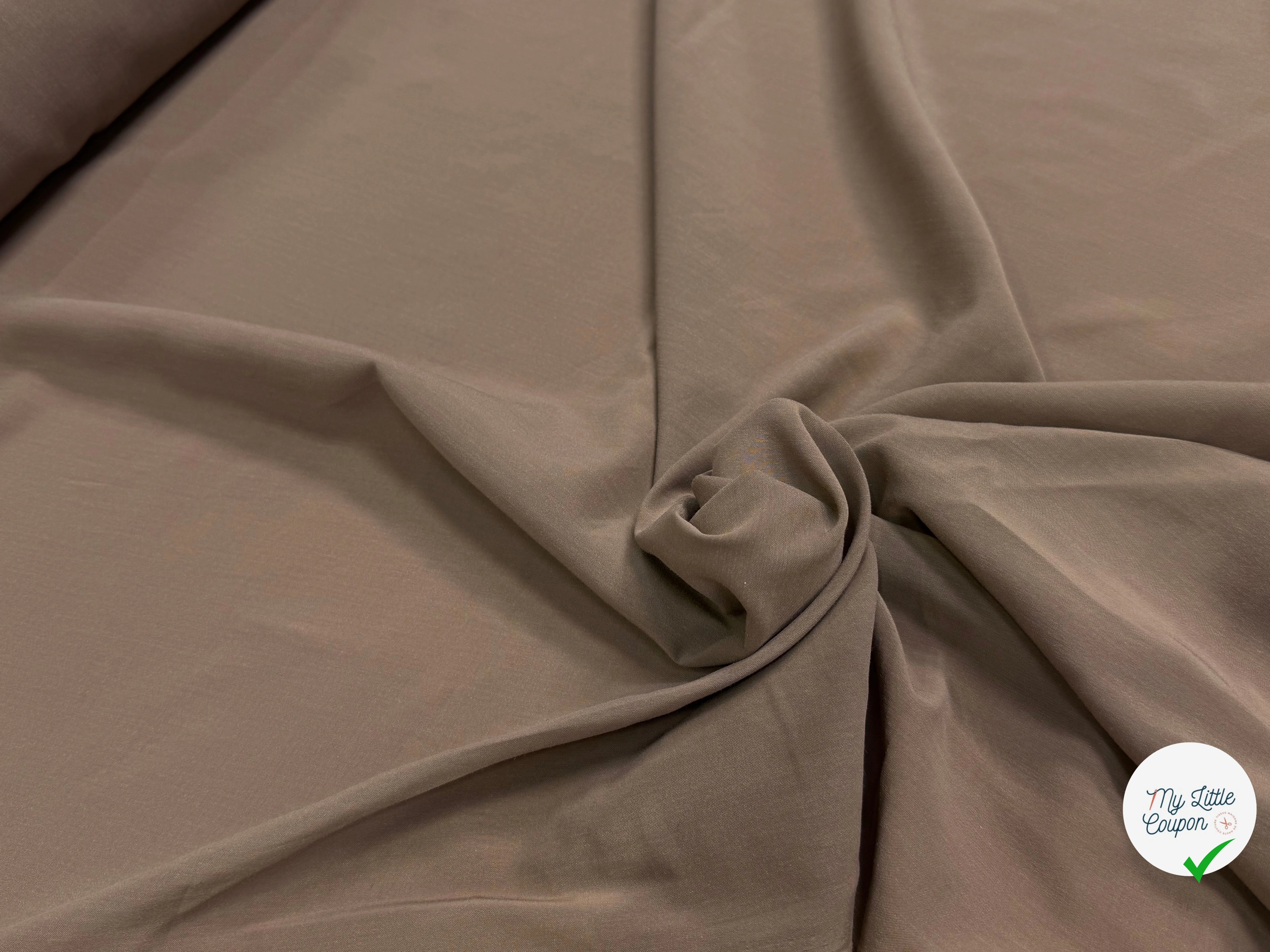 VOILE CREPÉ POLYVISCOSE MARRON - My Little Coupon
