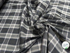 VOILE DE COTON BELLE DENSITÉ À CARREAUX ANTHRACITE GRIS - My Little Coupon