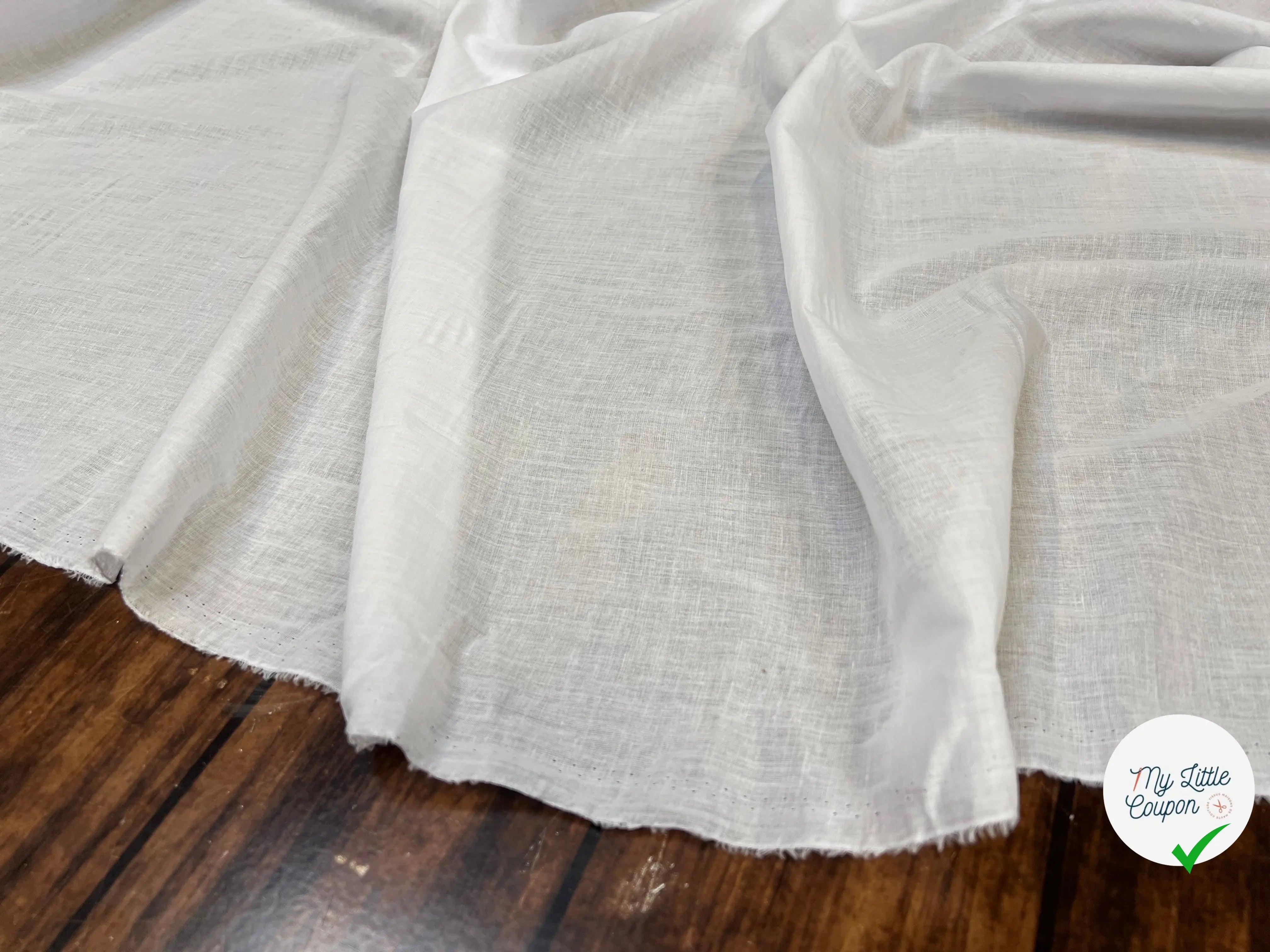 VOILE DE COTON BLANC QUALITÉ ST GALLEN - My Little Coupon