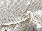 VOILE DE COTON BLANC RAYURES MARRON - My Little Coupon