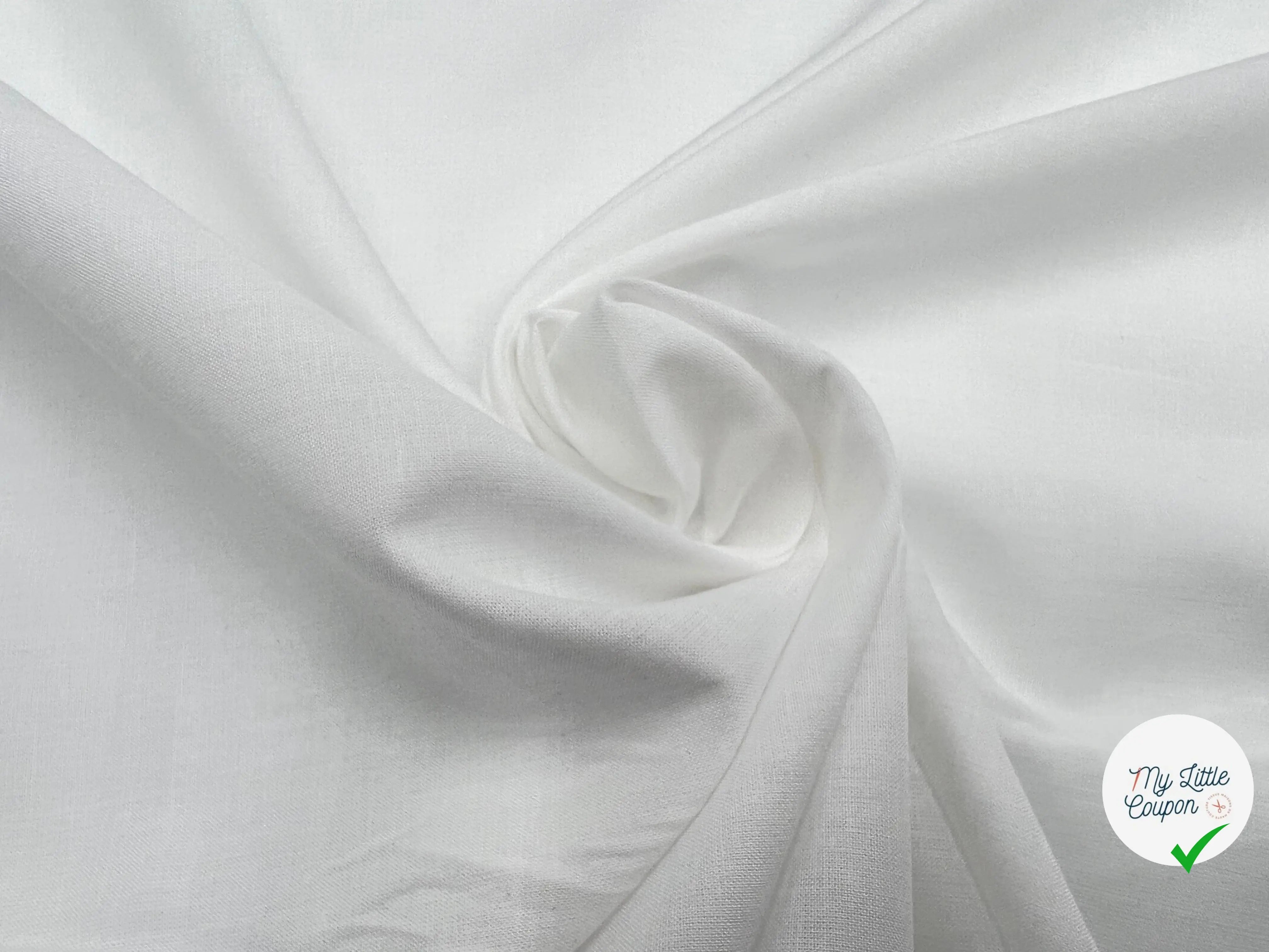 VOILE DE COTON BLANC SANFORIZED - My Little Coupon - tissu - coudre