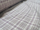 VOILE DE COTON CARREAUX VIOLET ET MARRON - My Little Coupon