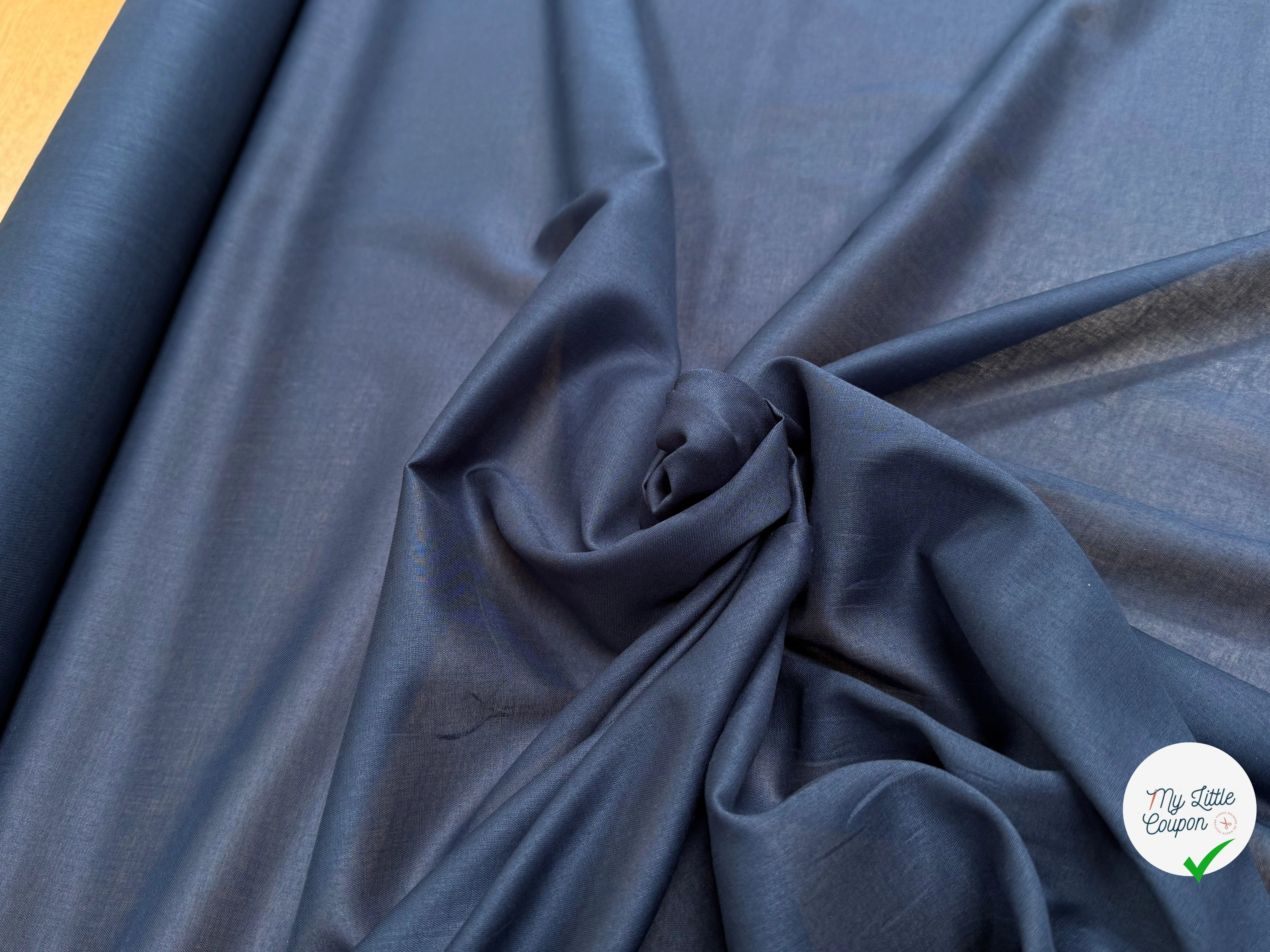 VOILE DE COTON DOUX BLEU MARINE 90 - My Little Coupon