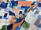 VOILE DE COTON DOUX IMPRIMÉ GÉOMETRIQUE LÉGÈREMENT SATINÉ NINFEA - My Little Coupon