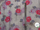 VOILE DE COTON FLEURS GREY PINK - My Little Coupon