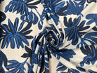 VOILE DE COTON FOND CREME MOTIFS FLEUR BLEU - My Little Coupon