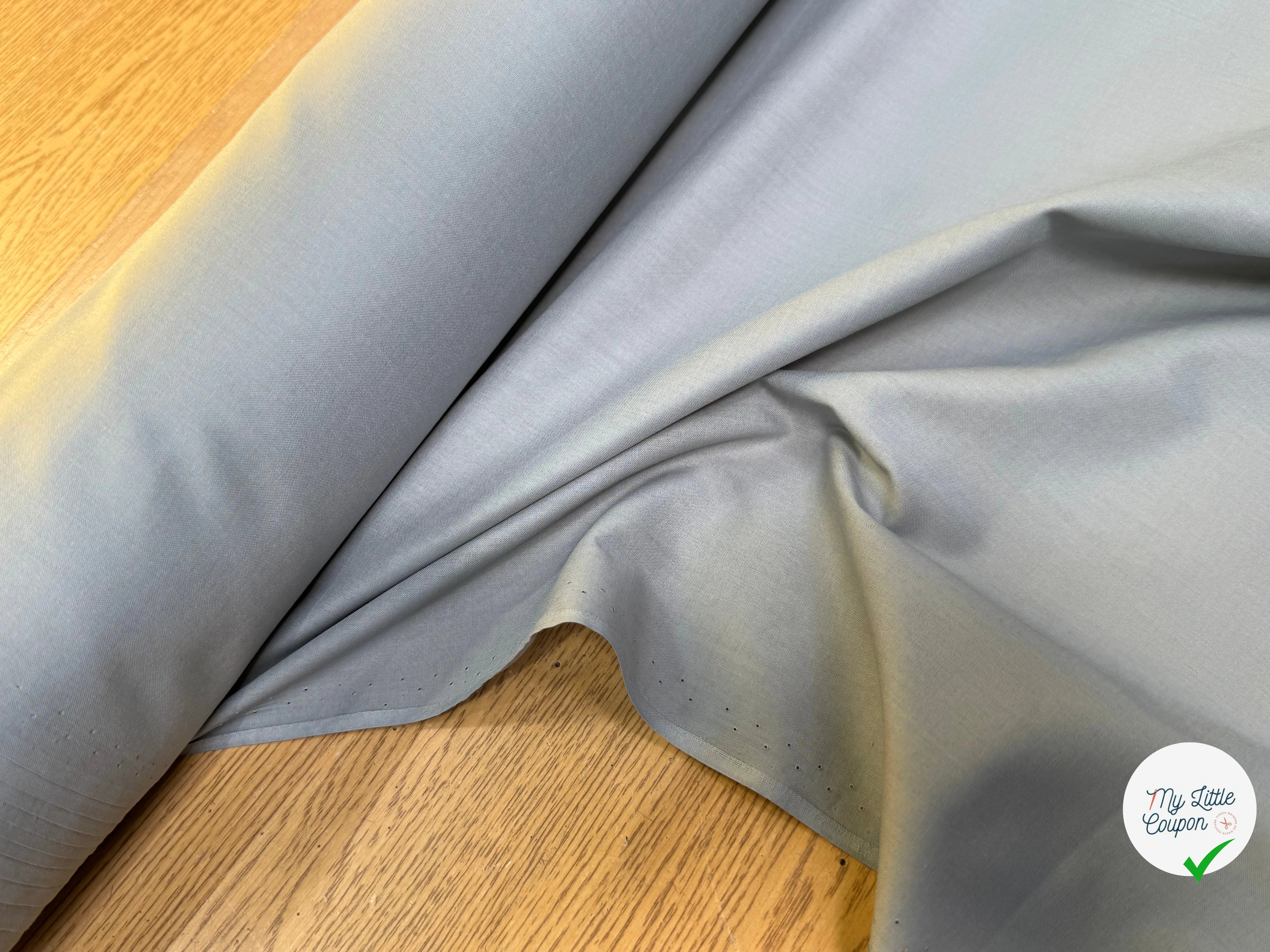 VOILE DE COTON GRIS BLEUTÉ 100% COTON - My Little Coupon