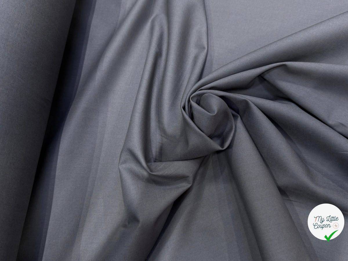 VOILE DE COTON GRIS QUALITÉ PREMIUM 100% COTON - My Little Coupon