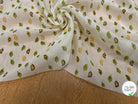 VOILE DE COTON IMPRIMÉ FEUILLES FOND ÉCRU 143CM - My Little Coupon
