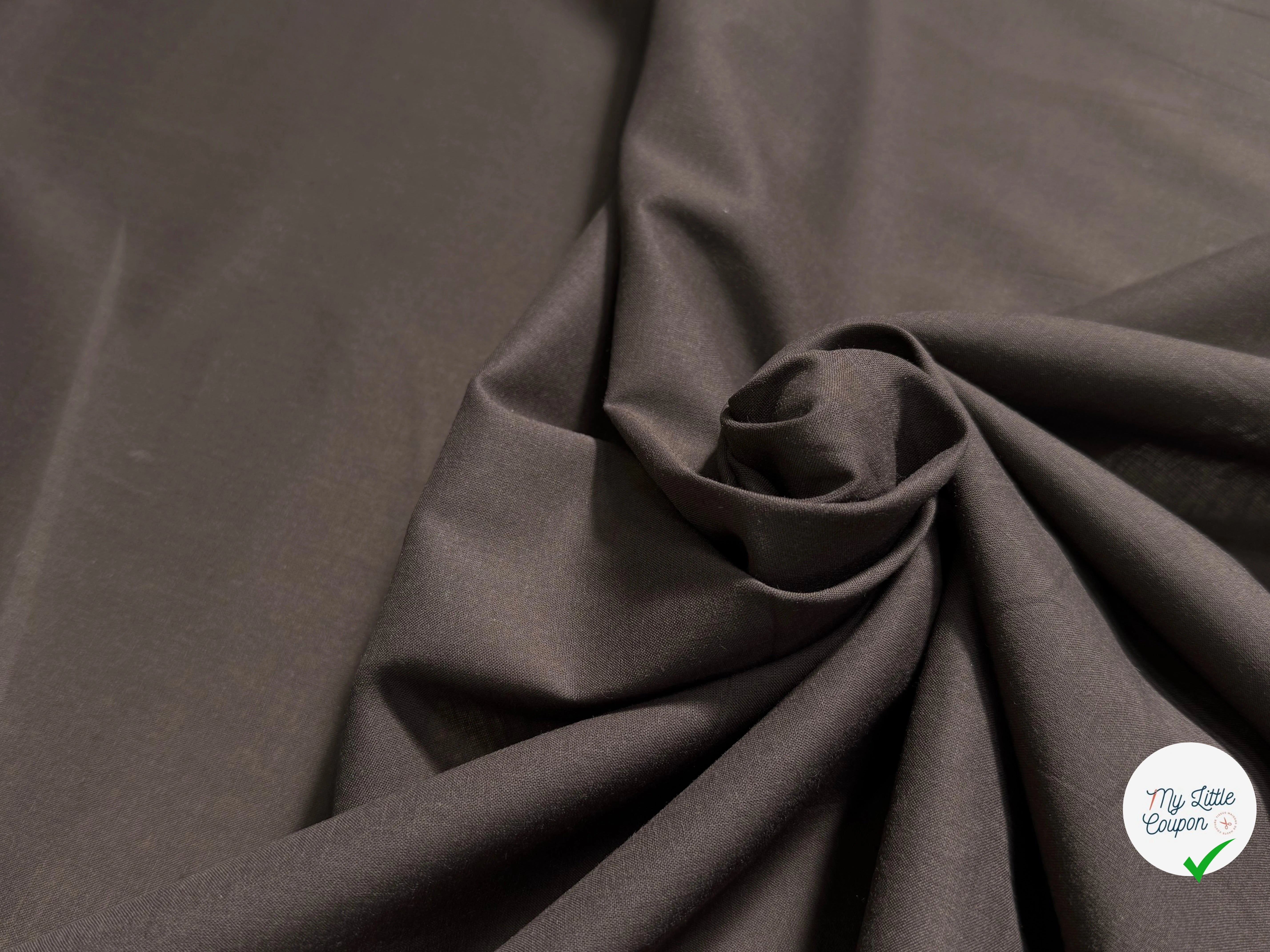VOILE DE COTON MARRON NOISETTE - My Little Coupon