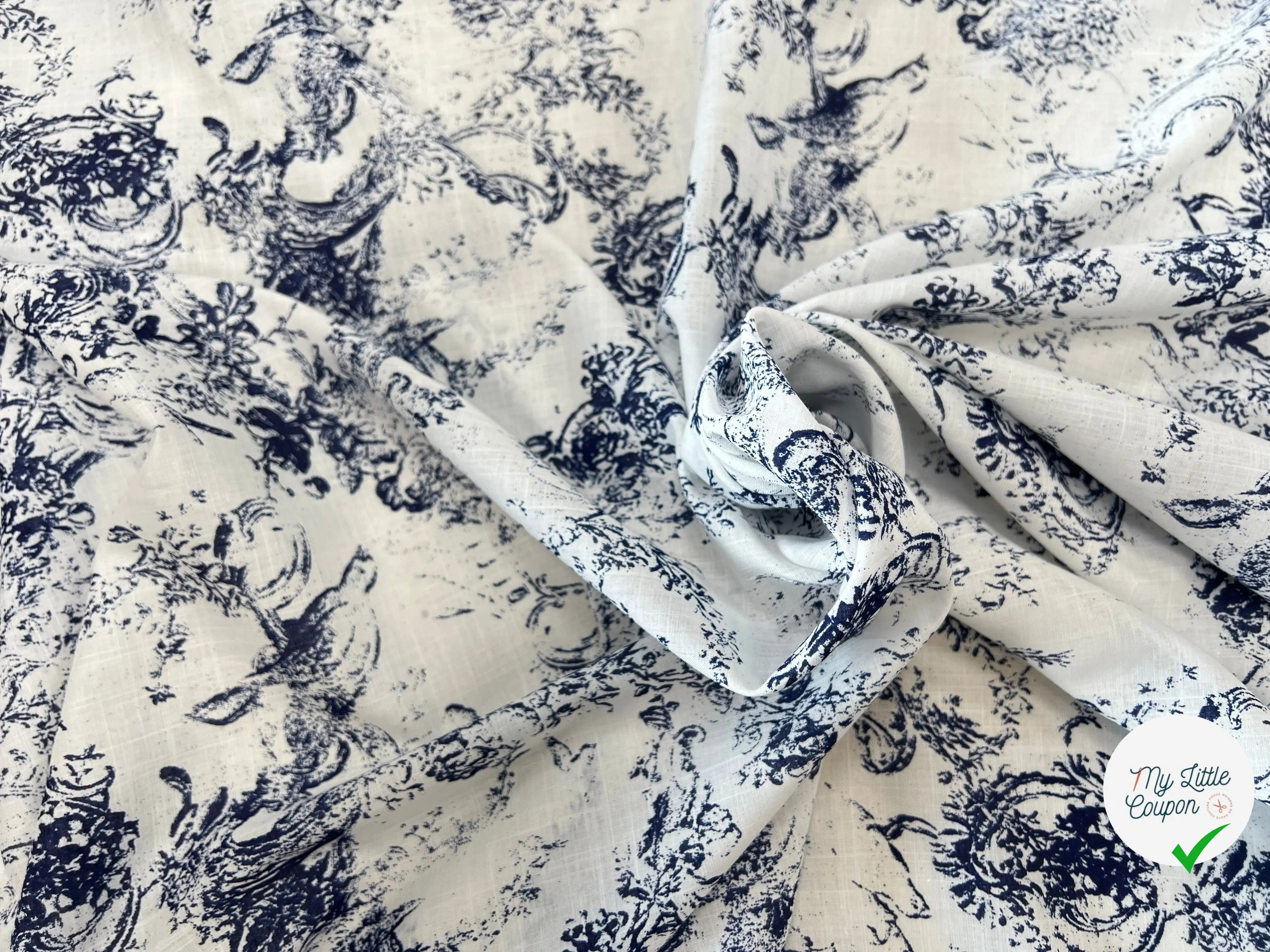 VOILE DE COTON MARVIN 150CM IMPRIMÉ FLEURS - My Little Coupon