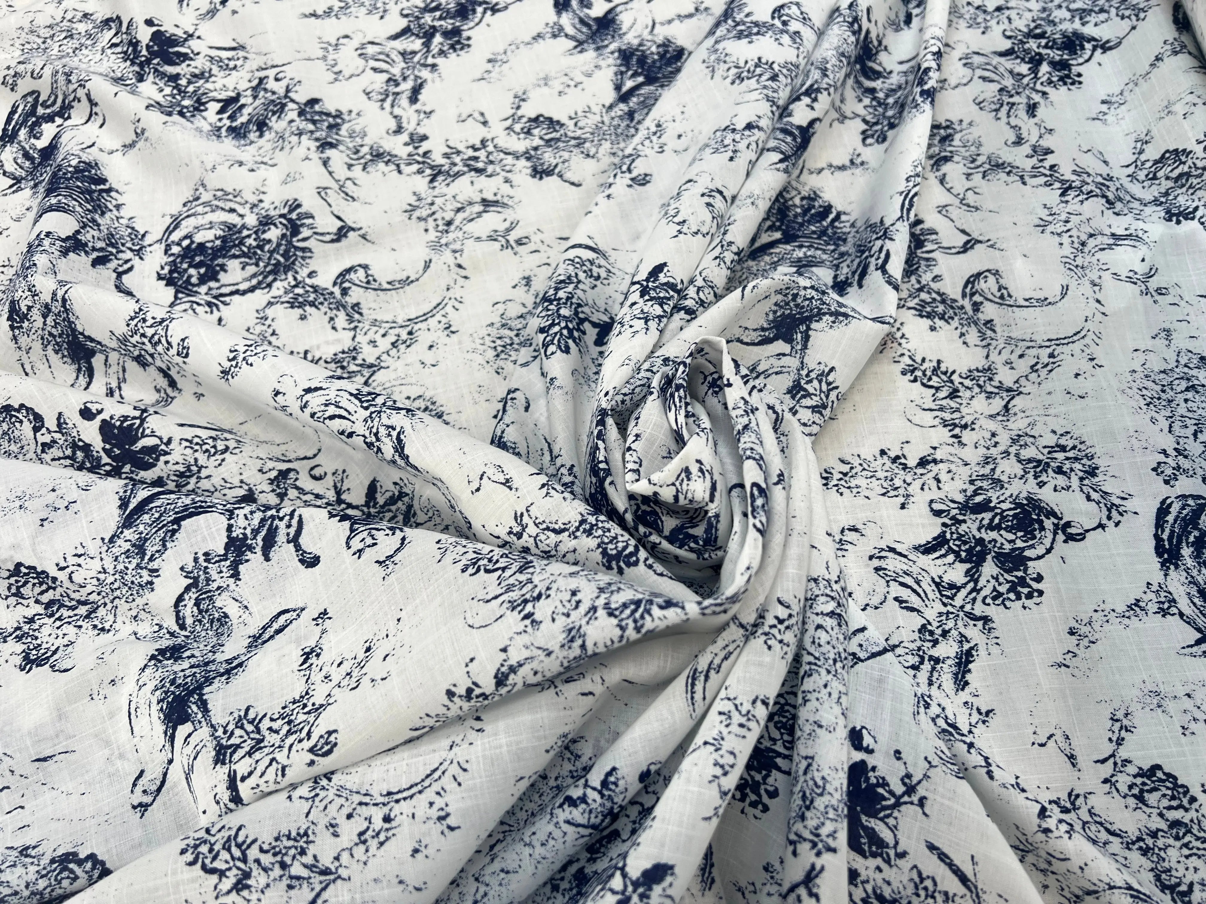 VOILE DE COTON MARVIN 150CM IMPRIMÉ FLEURS - My Little Coupon