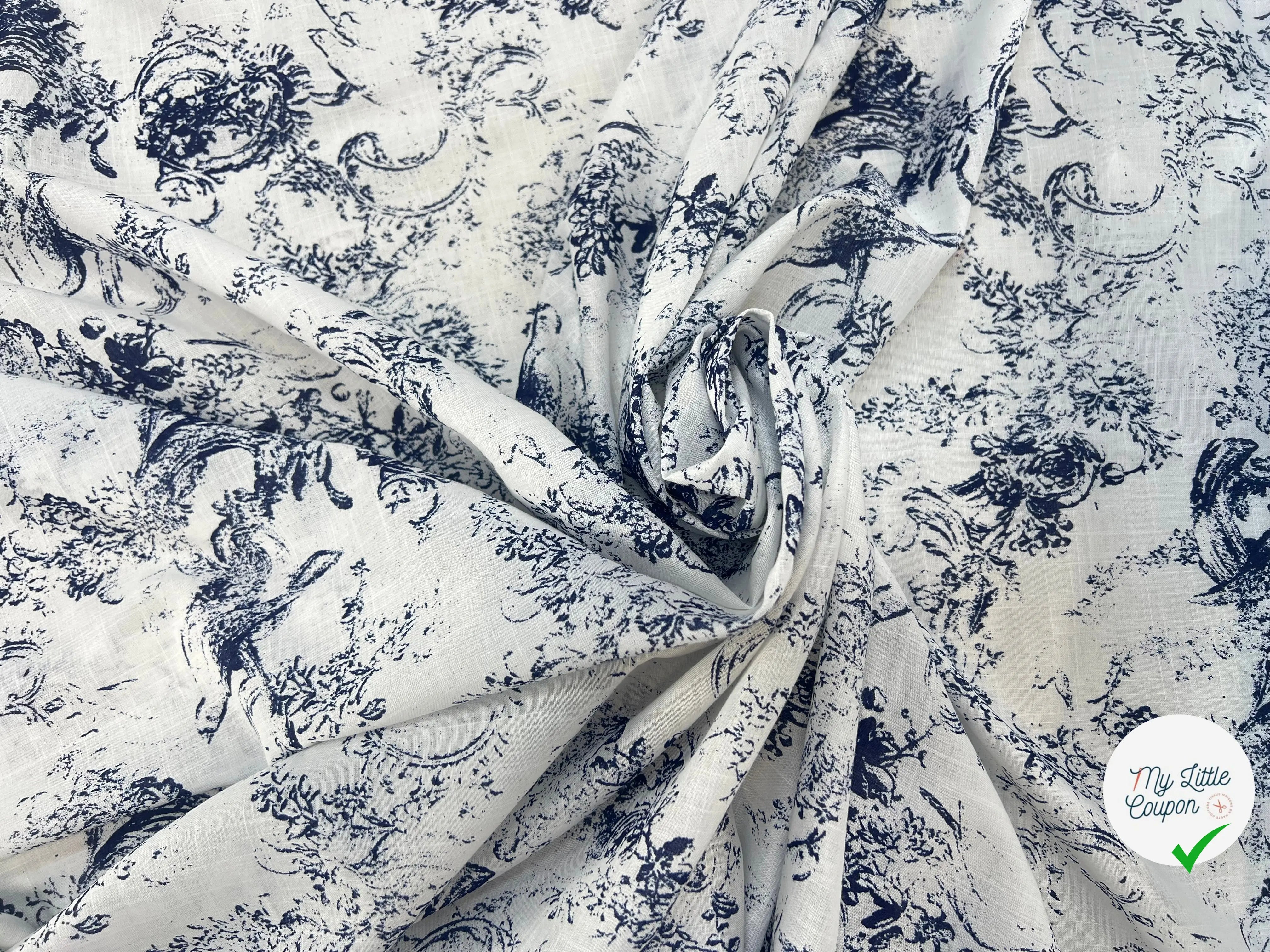 VOILE DE COTON MARVIN 150CM IMPRIMÉ FLEURS - My Little Coupon