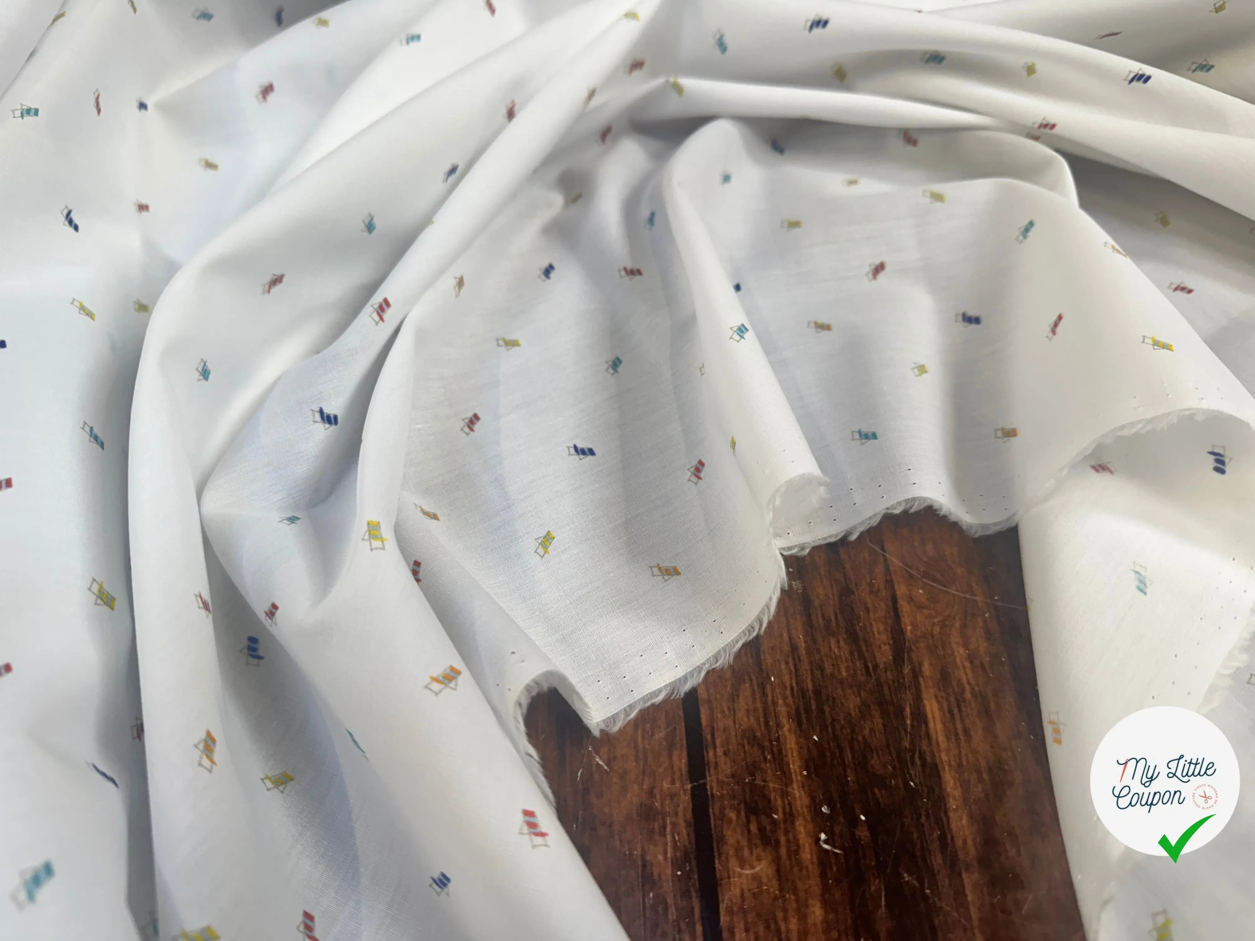 VOILE DE COTON MOTIF PETITS TRANSATS - My Little Coupon