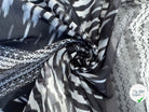 VOILE DE COTON MOTIF TOTEM BLACK, GREY AND WHITE - My Little Coupon