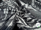 VOILE DE COTON MOTIF TOTEM BLACK, GREY AND WHITE - My Little Coupon