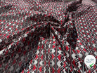 VOILE DE COTON MOTIF TOTEM BLACK, WHITE AND RED - My Little Coupon