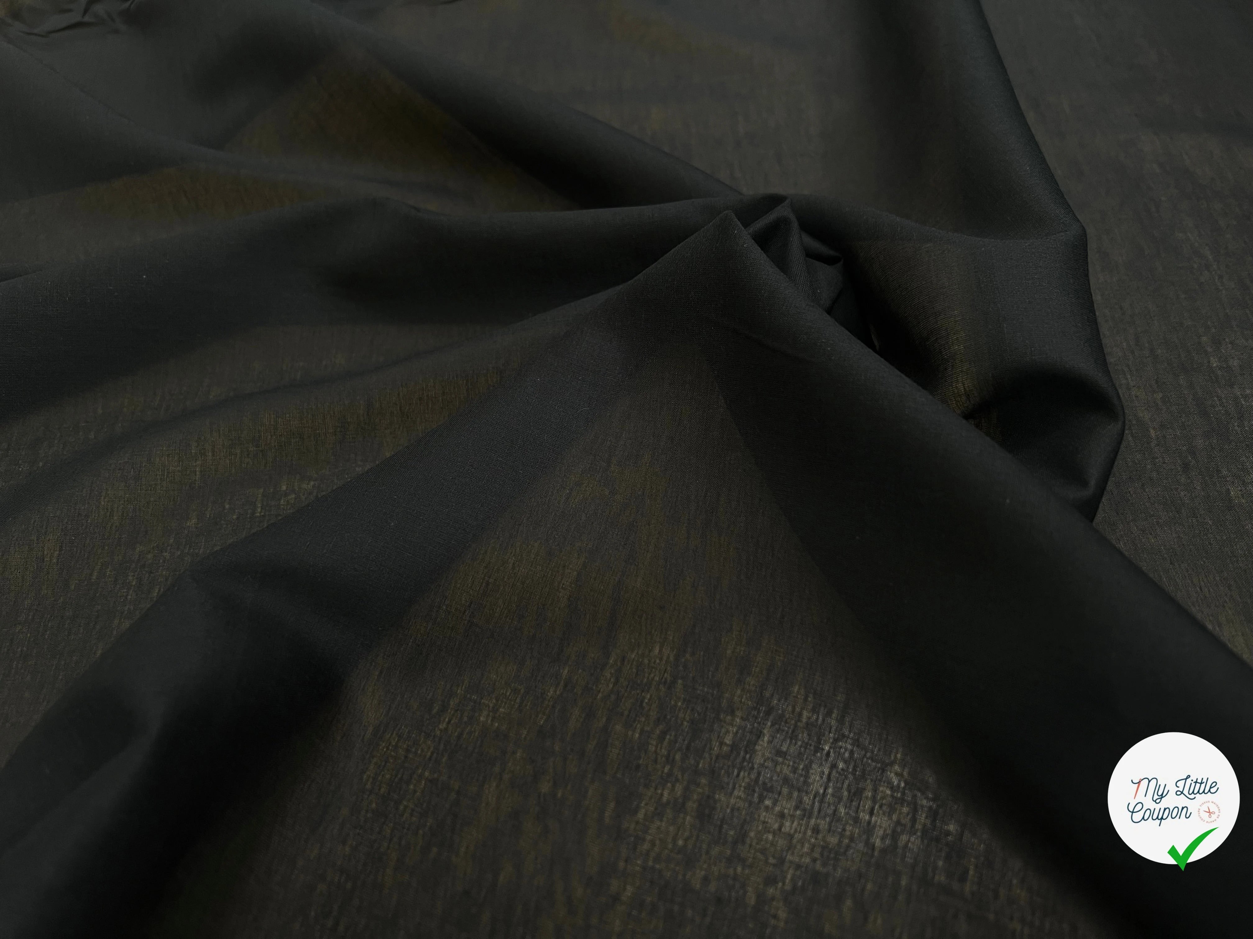 VOILE DE COTON NOIR FOND DE POCHE - My Little Coupon