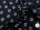 VOILE DE COTON NOIR MOTIF IMPRIMÉS ESCARPINS - My Little Coupon