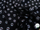 VOILE DE COTON NOIR MOTIF IMPRIMÉS ESCARPINS - My Little Coupon