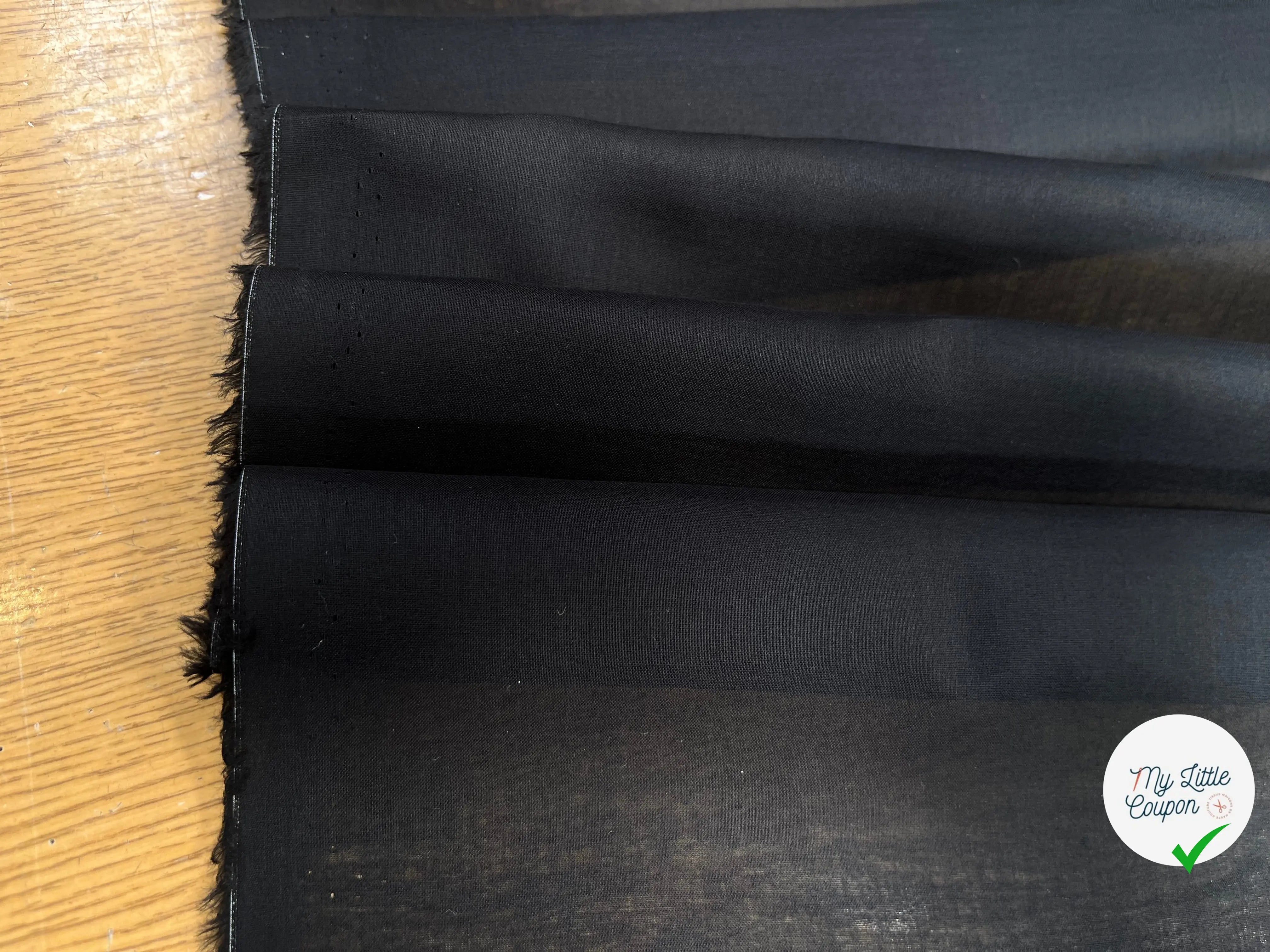 VOILE DE COTON NOIR SOUPLE - My Little Coupon