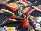 VOILE DE COTON ORIGAMI DE COULEUR FOND NOIR - My Little Coupon