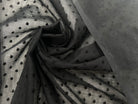 VOILE DE COTON QUADRILLÉ PLUMETIS NOIR FLOCHÉ MSO