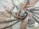 VOILE DE COTON ROSACE FLORALE MULTICOLORE FOND GRIS - My Little Coupon