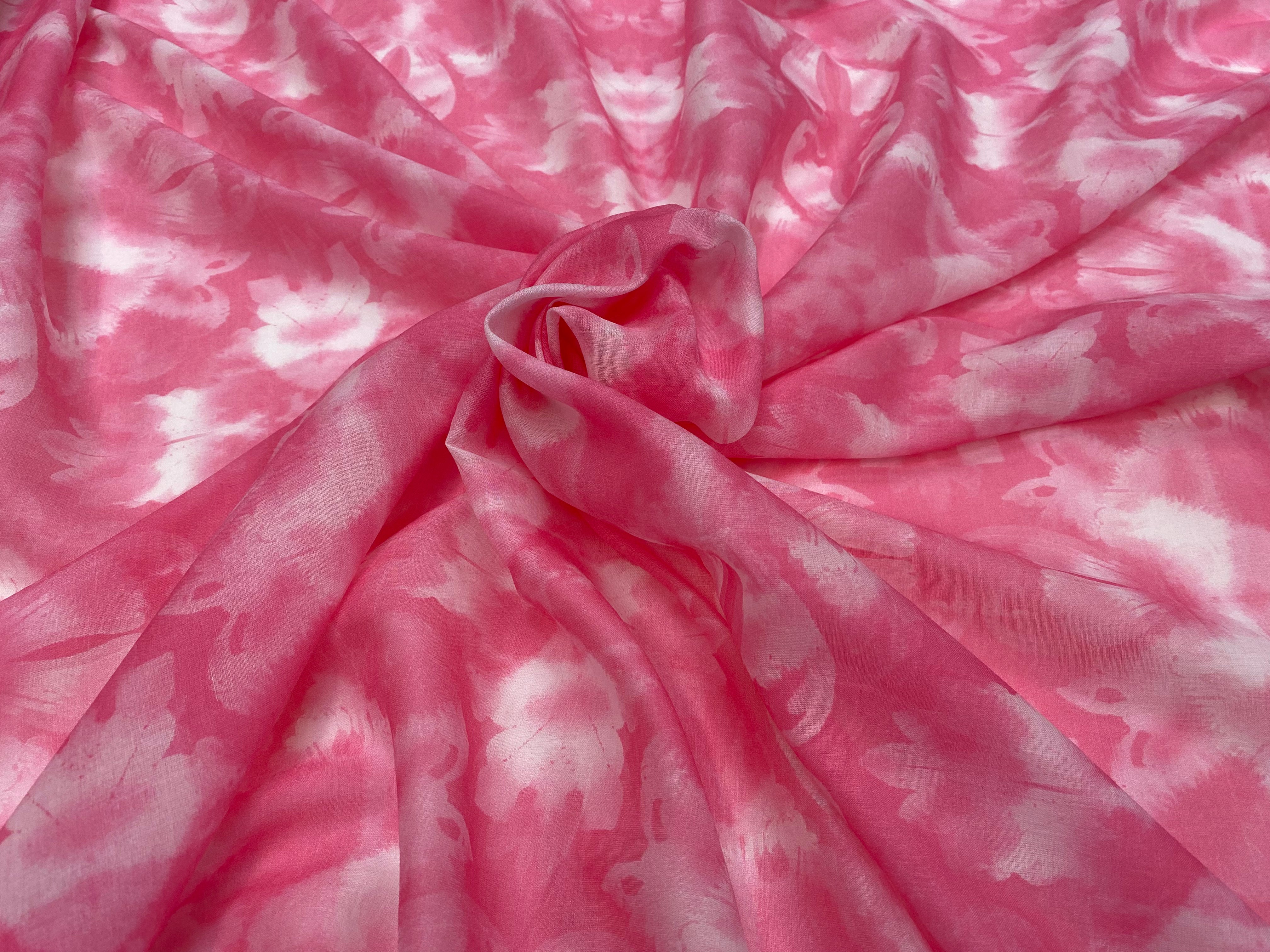 VOILE DE COTON ROSE BARBE À PAPA ÉMERISÉ - My Little Coupon