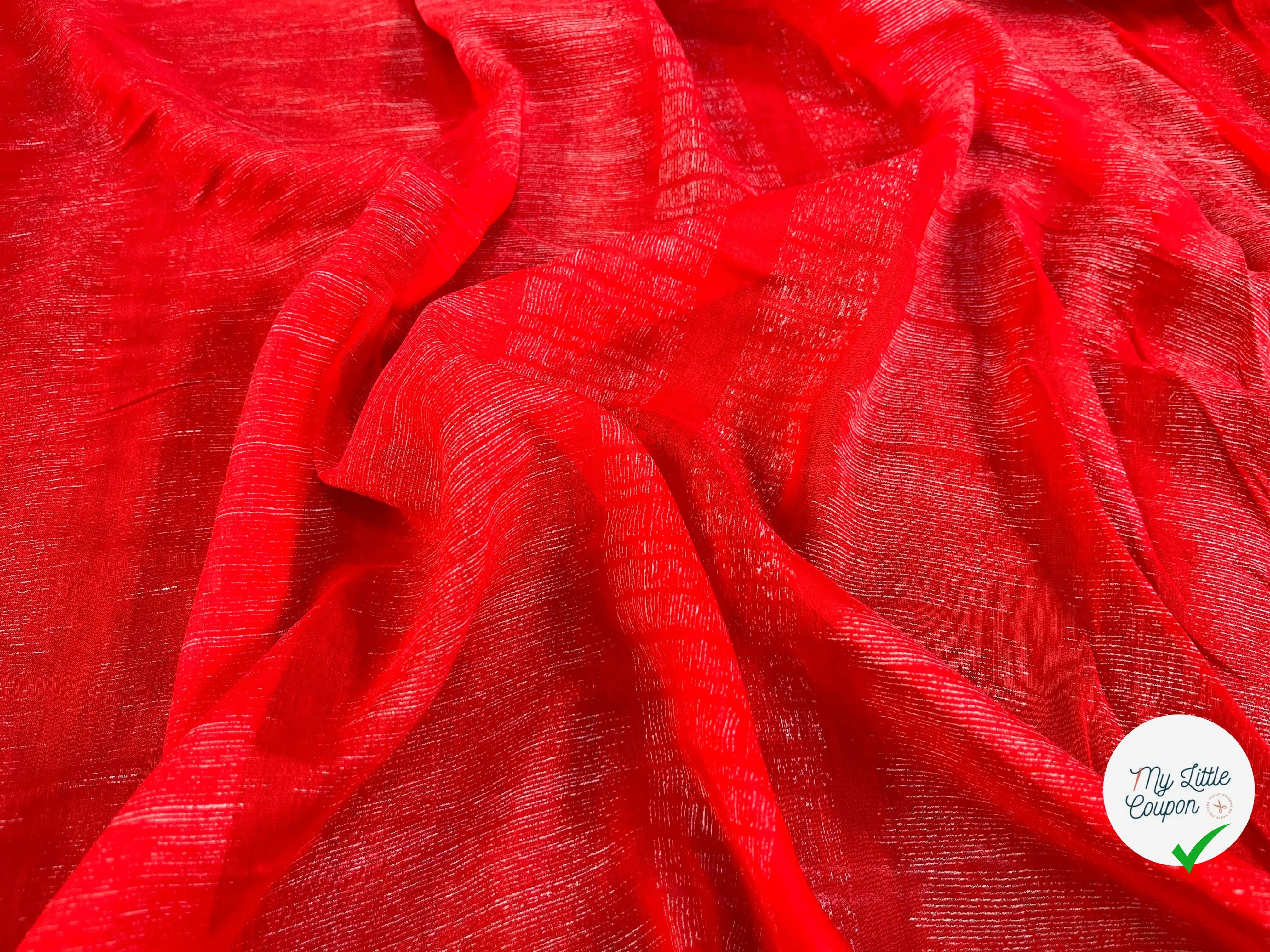 VOILE DE COTON ROUGE BLANC - My Little Coupon