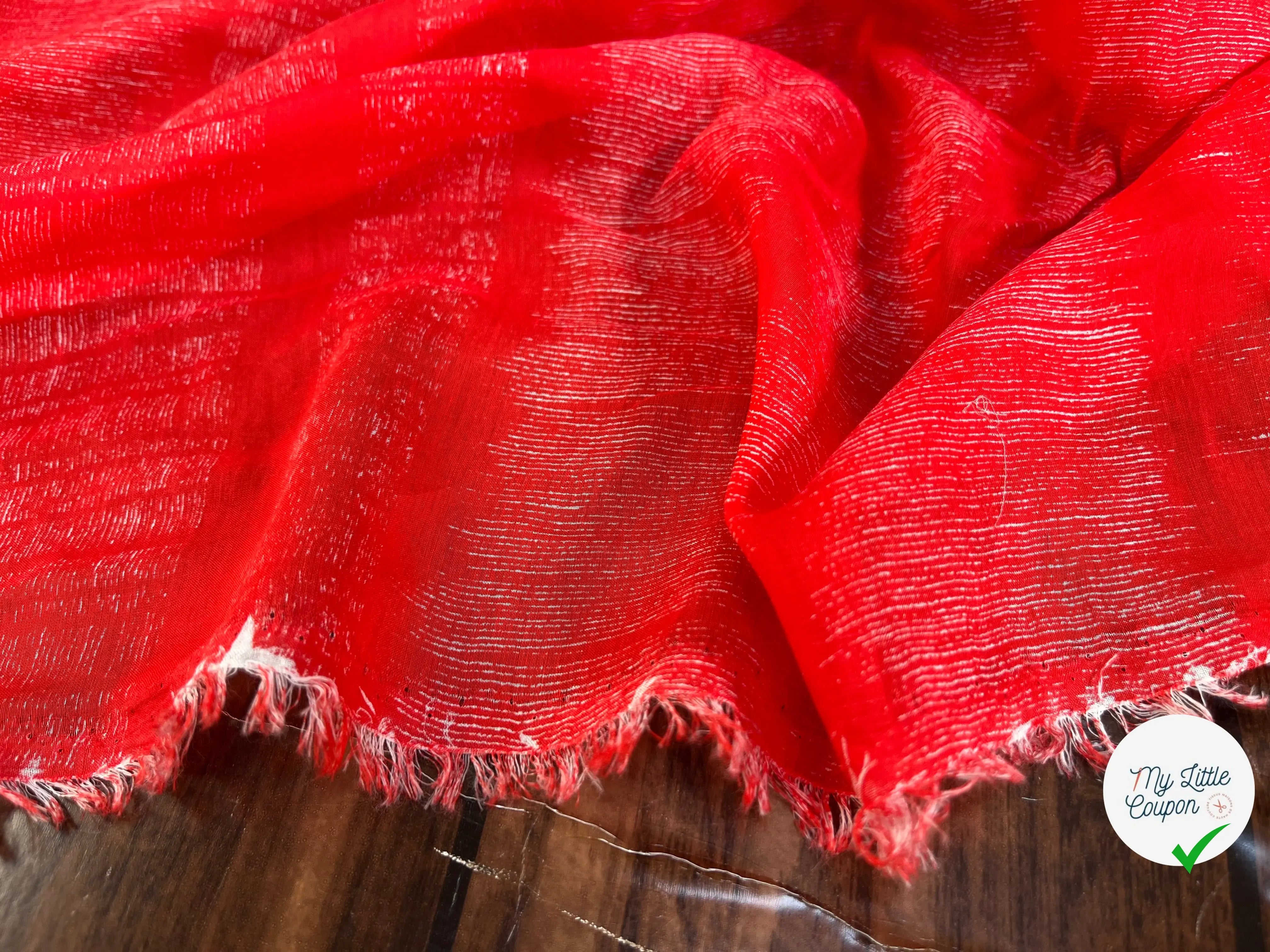 VOILE DE COTON ROUGE BLANC - My Little Coupon