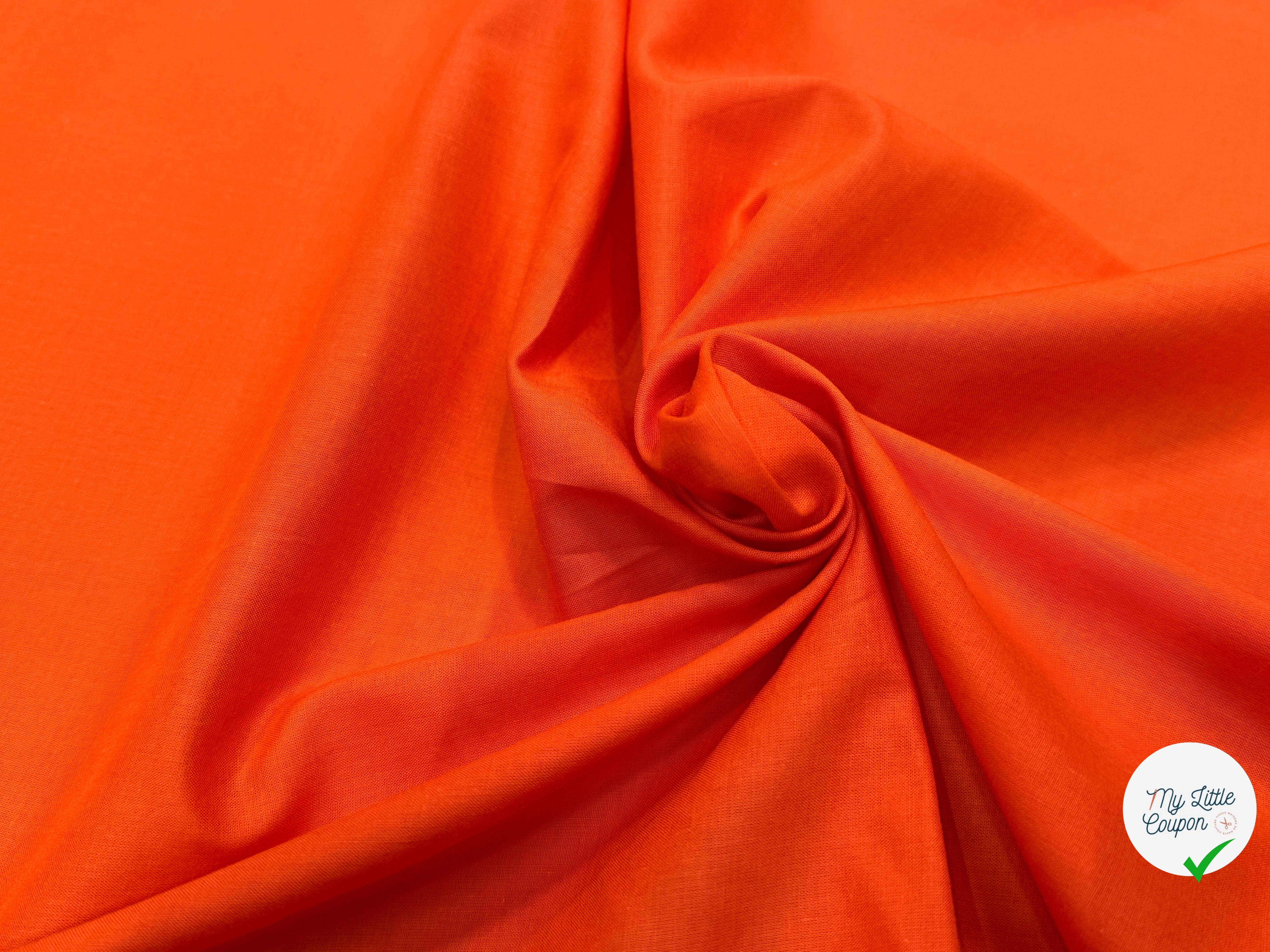 VOILE DE COTON TRÈS BELLE DENSITÉ ORANGE CITROUILLE - My Little Coupon