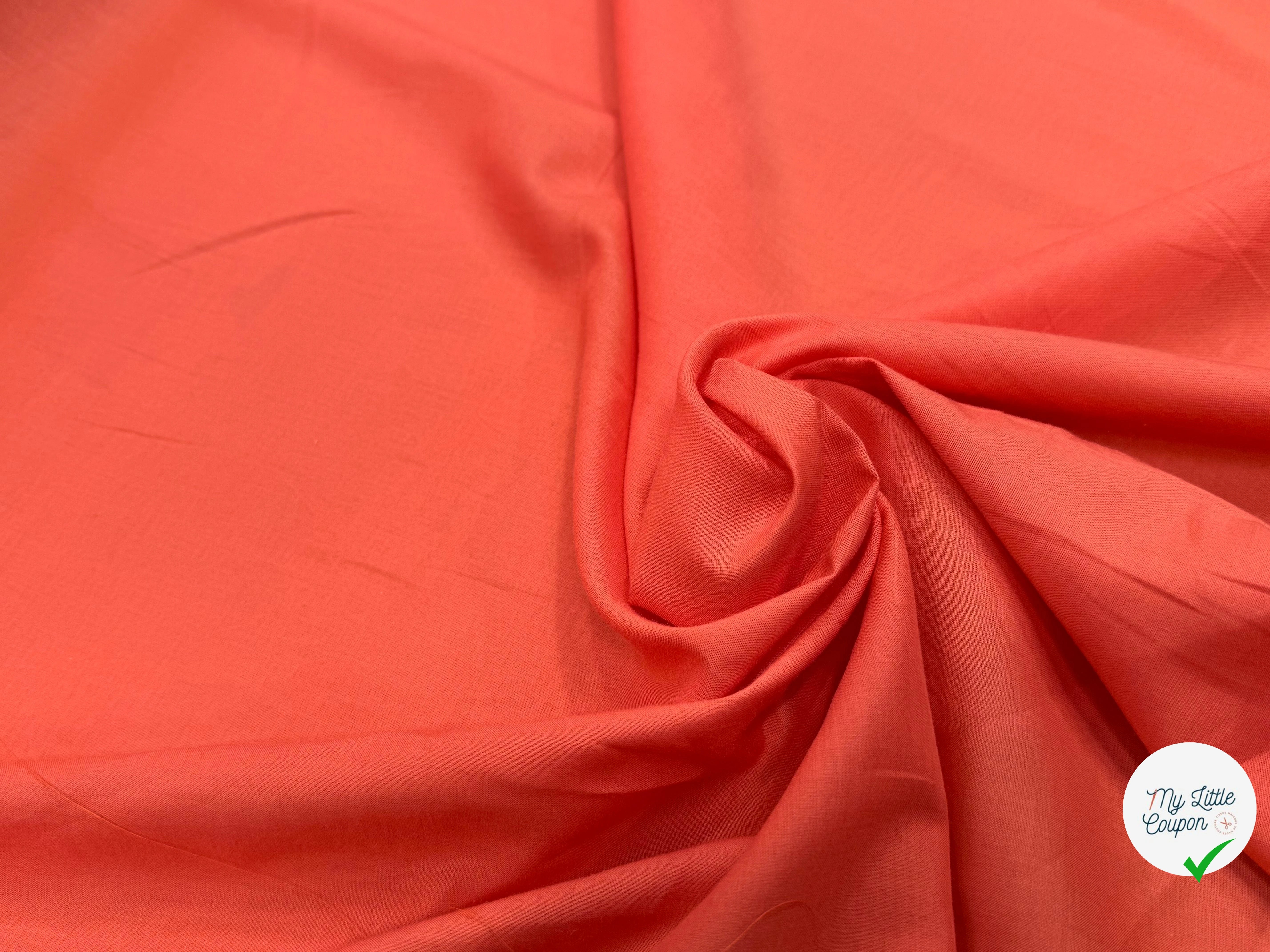VOILE DE COTON TRÈS BELLE DENSITÉ ORANGE PAMPLEMOUSSE - My Little Coupon