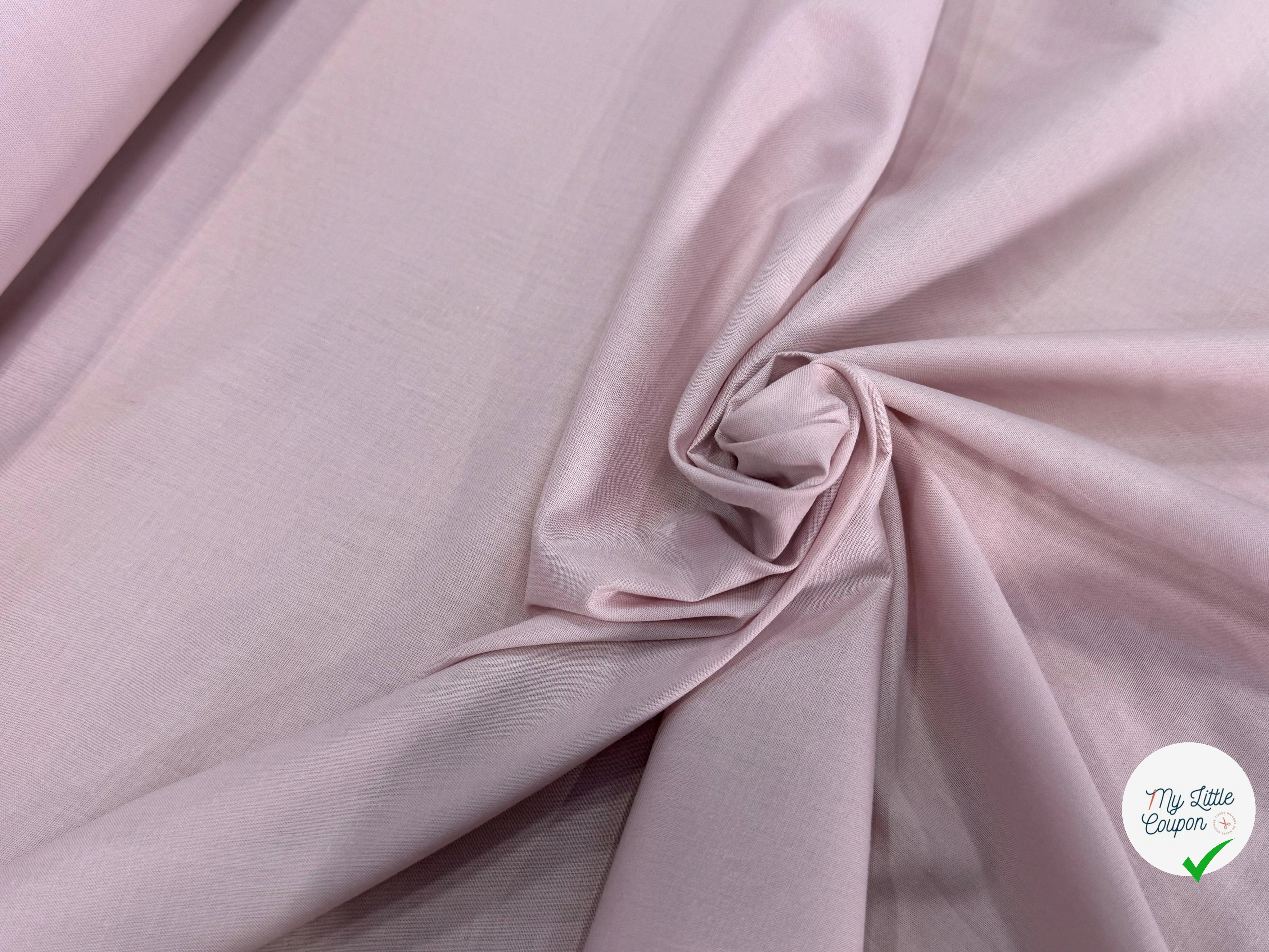 VOILE DE COTON ULTRA BEAU ROSE PALE - My Little Coupon