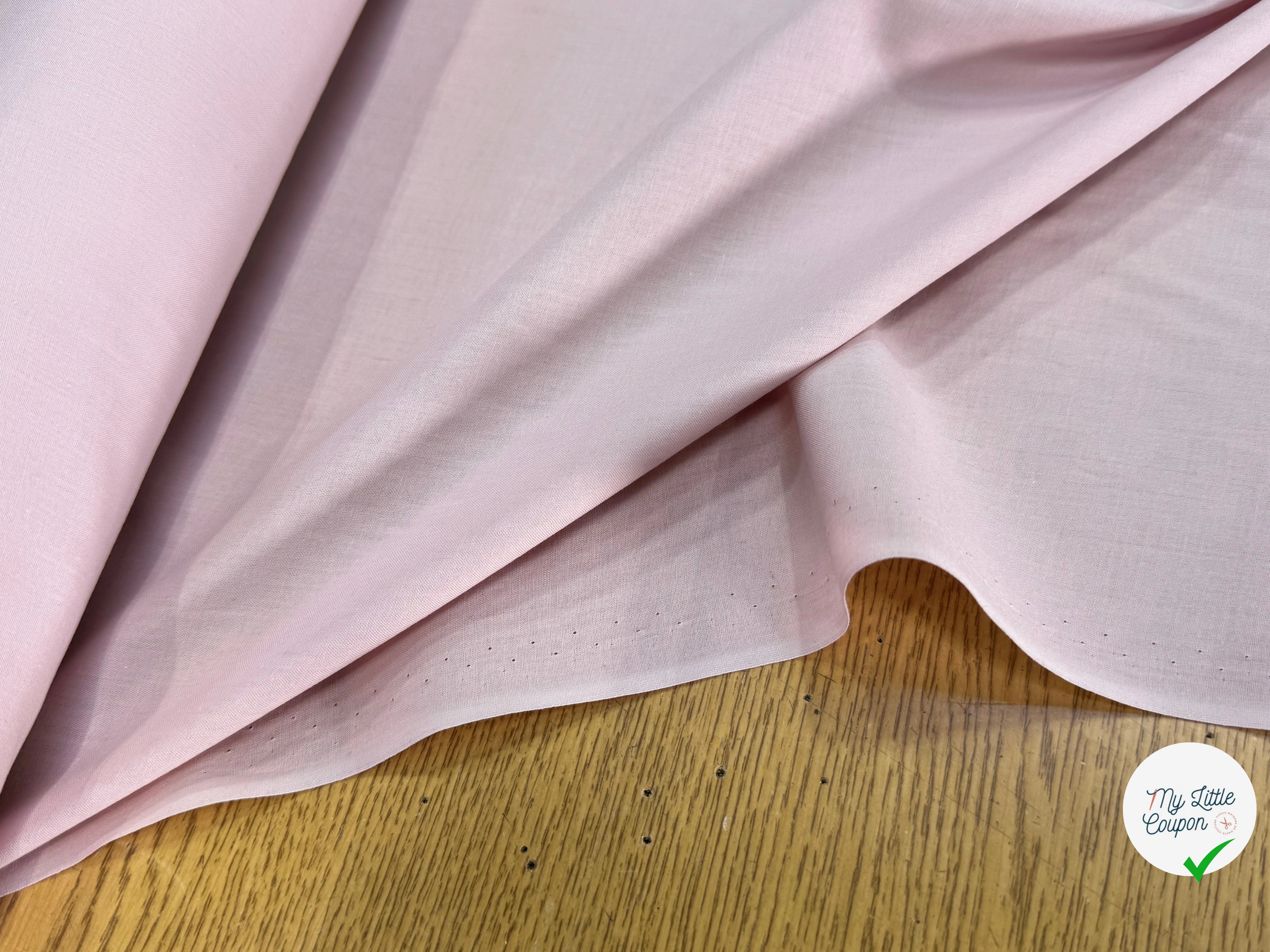 VOILE DE COTON ULTRA BEAU ROSE PALE - My Little Coupon