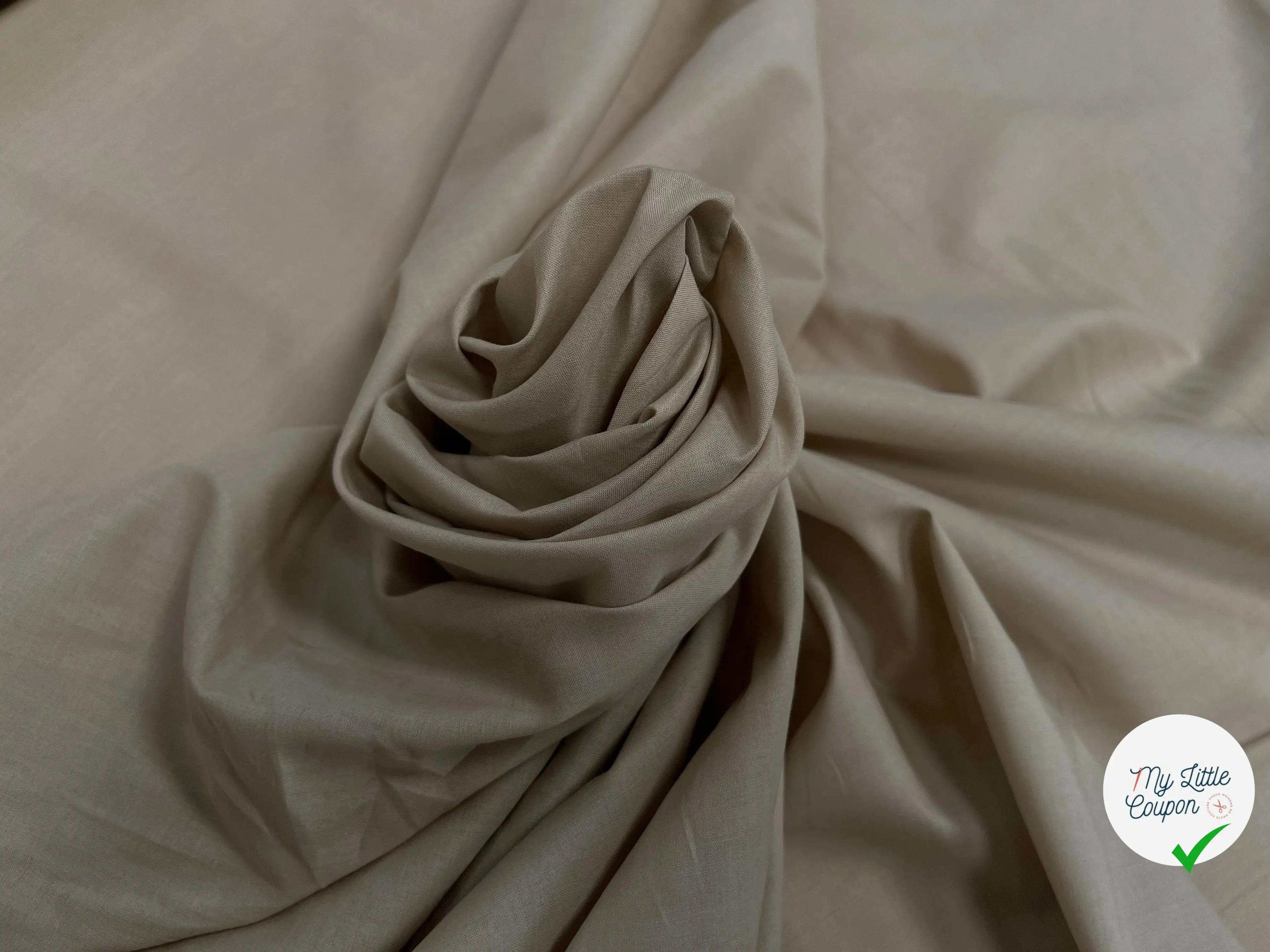 VOILE DE COTON UNI BEIGE - My Little Coupon