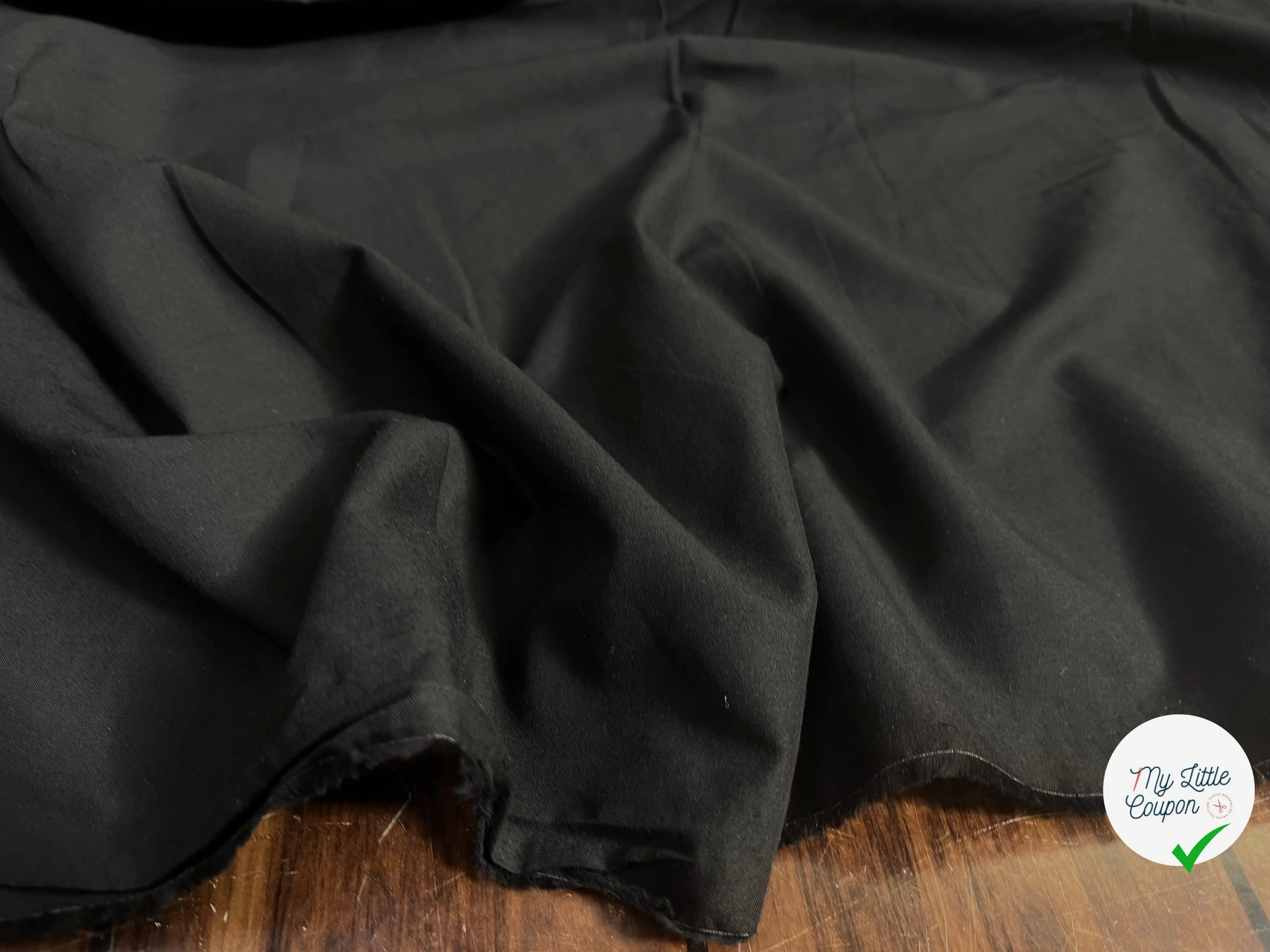 VOILE DE COTON UNI NOIR - My Little Coupon