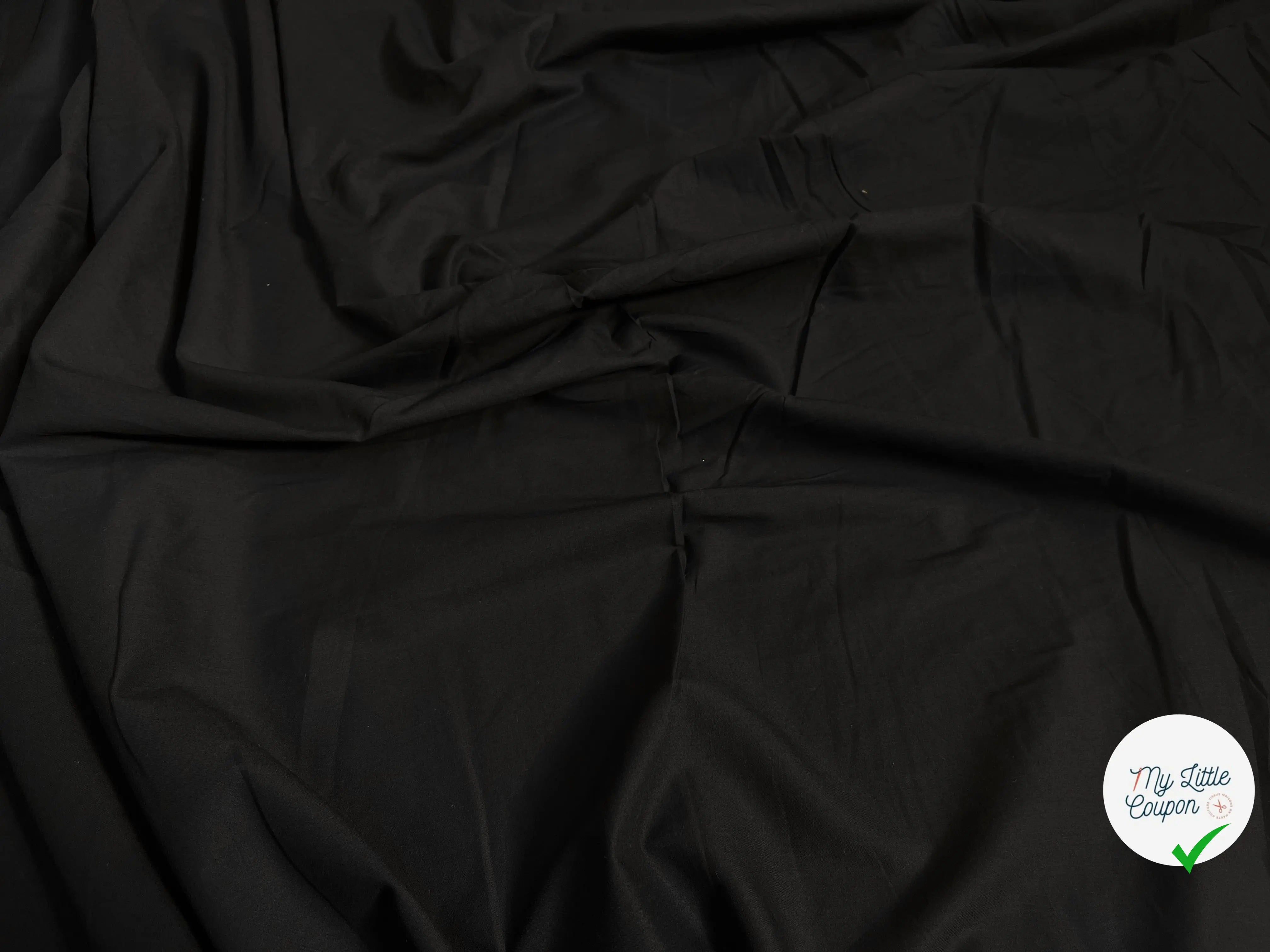 VOILE DE COTON UNI NOIR - My Little Coupon