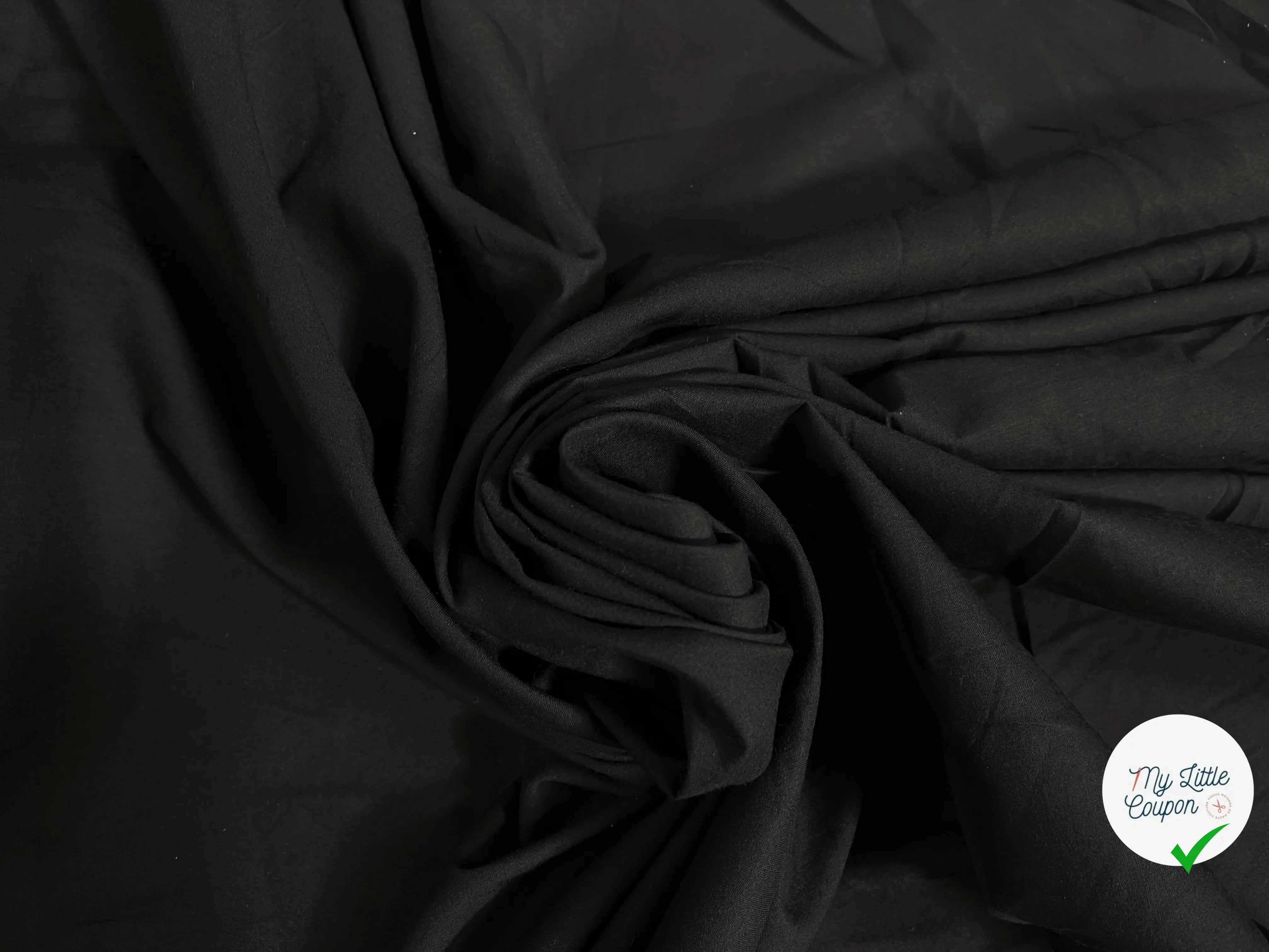 VOILE DE COTON UNI NOIR - My Little Coupon