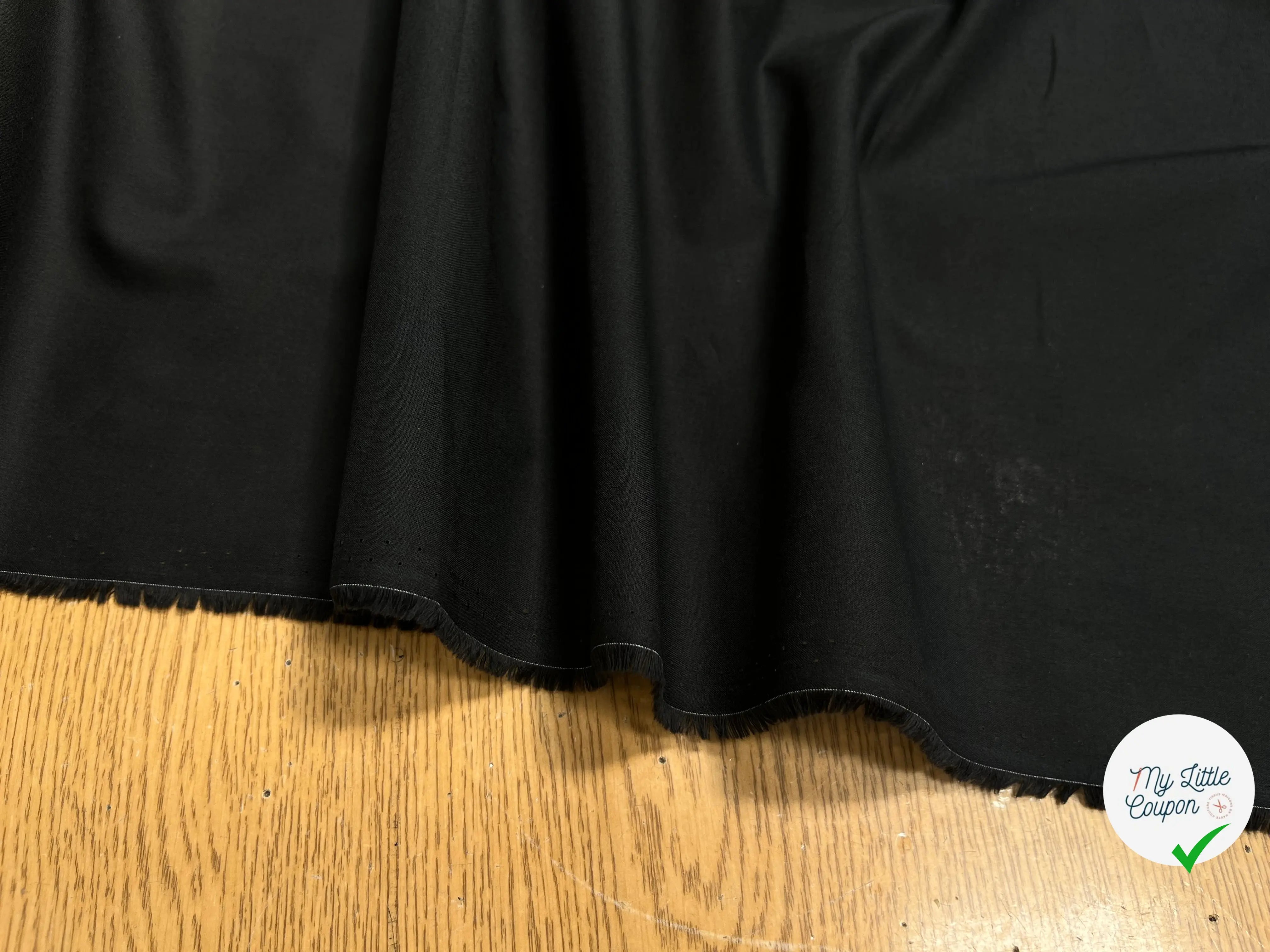 VOILE DE COTON UNI NOIR SOUPLE - My Little Coupon